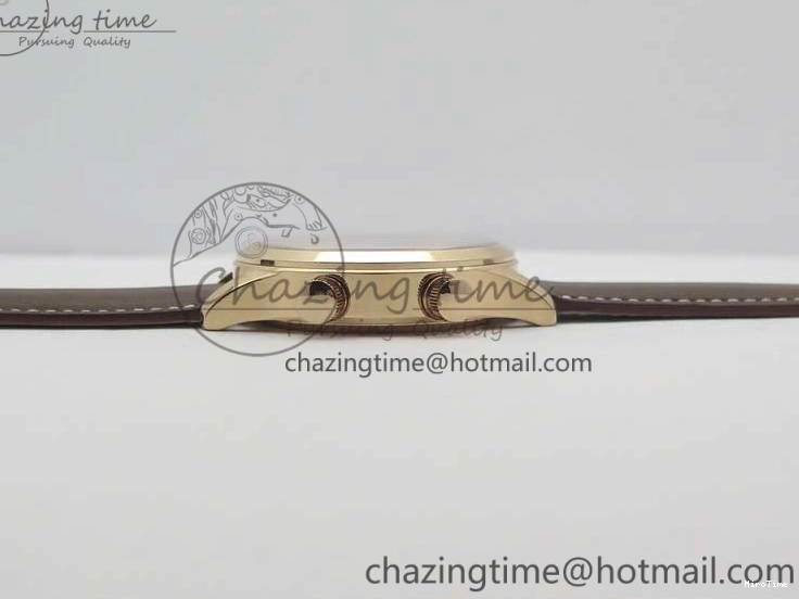 MIROTIME 0406 Calatrava 5524R Pilot Travel Time RG GRF Brown Dial on Brown Leather Strap MIYOTA TopPick 7155